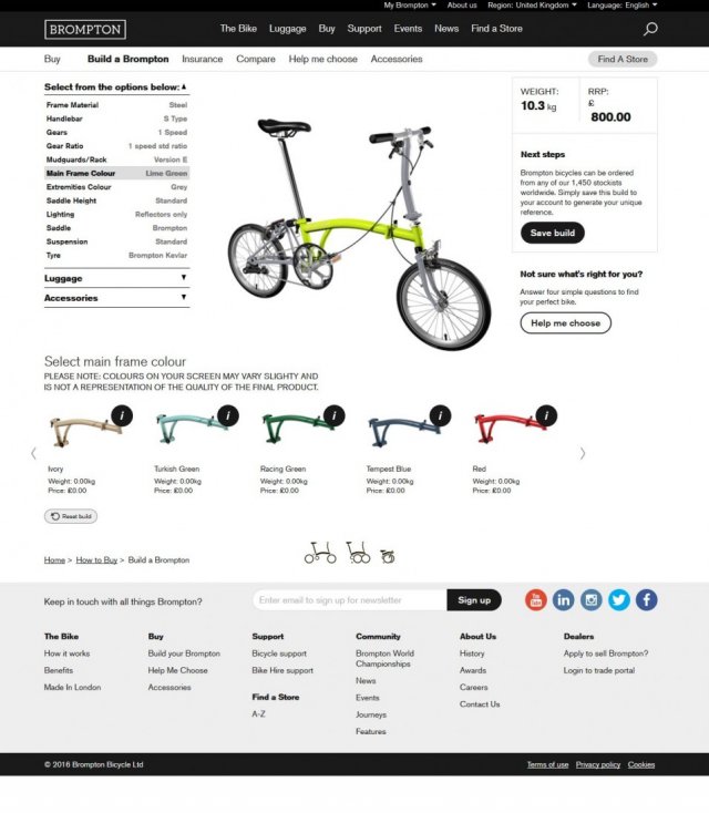 Brompton Bicycle - Bike Builder
